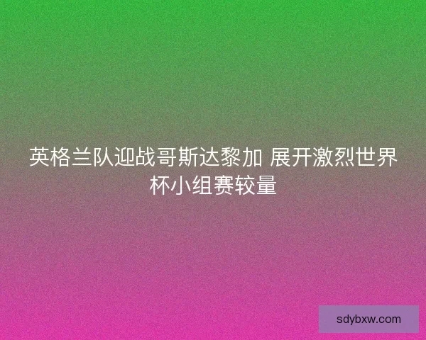 英格兰队迎战哥斯达黎加 展开激烈世界杯小组赛较量
