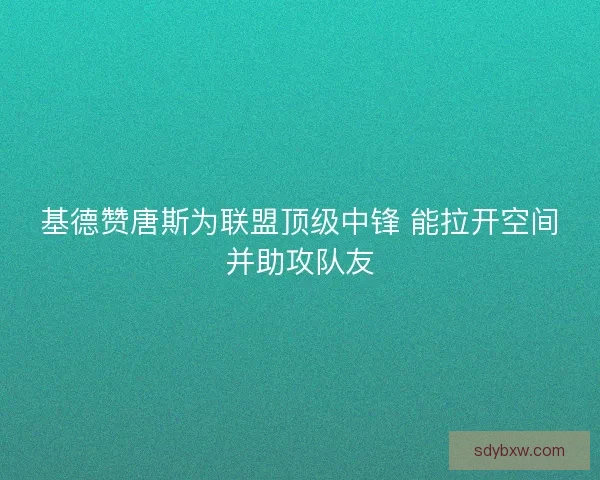 基德赞唐斯为联盟顶级中锋 能拉开空间并助攻队友